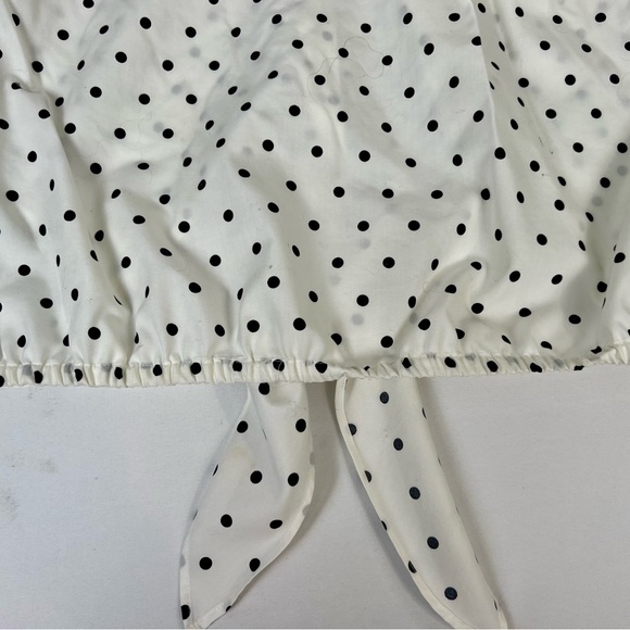 Chicos White Black Polka-dot Buttonup Shirt‎ No Iron Size 0 Women’s - Picture 10 of 10